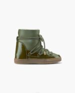INUIKII Women Olive Green Gloss Wedge Footwear B8TL206
