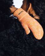 INUIKII Women Orange - Pink Oversized Glove Accessories B8TL312 - Image 2