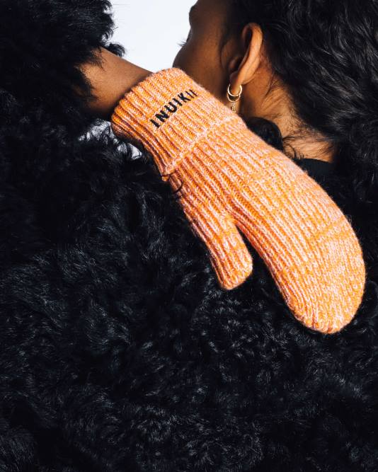 INUIKII Women Orange - Pink Oversized Glove Accessories B8TL312 - Image 2