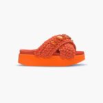 INUIKII Women Orange Woven Stones Platform Footwear B8TL27