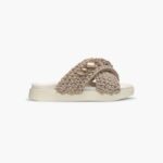 INUIKII Women Taupe Woven Stones Footwear B8TL7