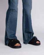 INUIKII Women True Black Woven Stones Footwear B8TL4 - Image 3