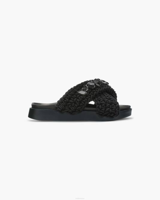 inuikii_women_true_black_woven_stones_footwear_b8tl4.jpg INUIKII Women True Black Woven Stones Footwear B8TL4 - Image 1
