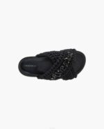 INUIKII Women True Black Woven Stones Platform Footwear B8TL14 - Image 3