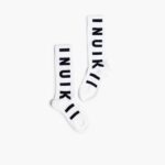 INUIKII Women White - Black Jacquard Socks Accessories B8TL301