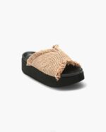 INUIKII Women White Platform Raffia Moon Footwear B8TL81 - Image 2