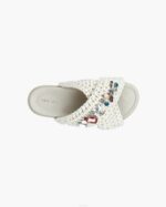 INUIKII Women White Woven Stones Footwear B8TL1 - Image 2