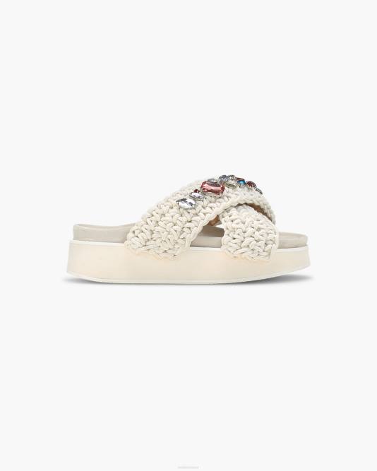 inuikii_women_white_woven_stones_platform_footwear_b8tl16.jpg INUIKII Women White Woven Stones Platform Footwear B8TL16 - Image 1
