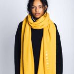 INUIKII Women Yellow Oversized Wool Scarf Accessories B8TL309