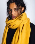 INUIKII Women Yellow Oversized Wool Scarf Accessories B8TL309 - Image 4